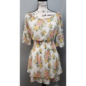 Premier Amour Fit & Flare Dress Womens 2 Multi Floral Cottagecore Off Shoulder